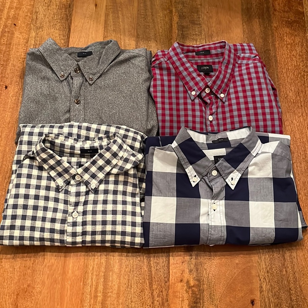 Lot of Four J.Crew Men’s Button Downs - Large/Slim